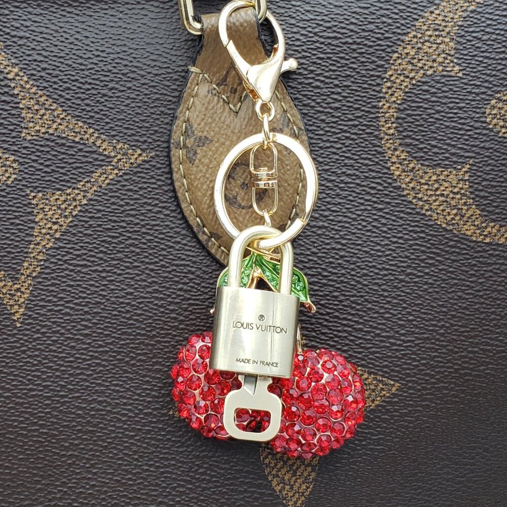 Authentic Louis Vuitton Lock & Key with Unbranded Fruit Charm, Keychain - Picture 5 of 10